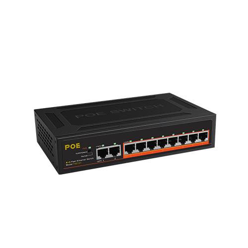 白蜘蛛 8口百兆PoE+2口百兆非管理型供电交换机内置电源POE分离器