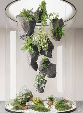 庭院装饰泡沫假石头室软造景山摆内件悬浮石装PUtj#j#%sd材质假悬