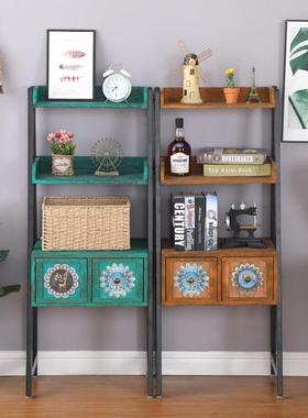 美式置物架多层收纳架复古实厅木柜民宿装饰F96THJ6S新家具花架子