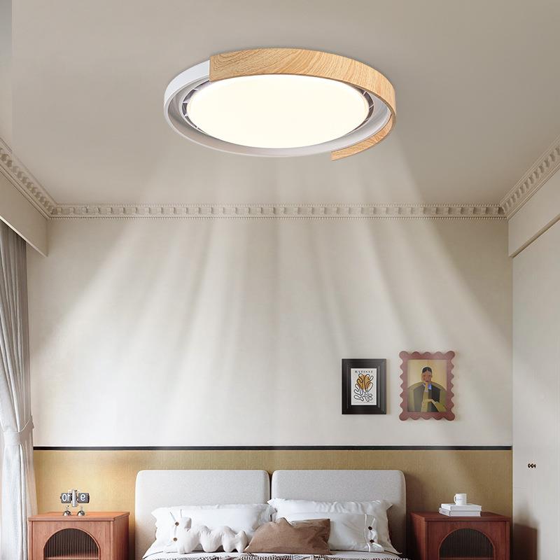 胡木无叶风扇灯极简卧室吸顶灯现20代简约隐形主卧书房桃纹灯吊扇