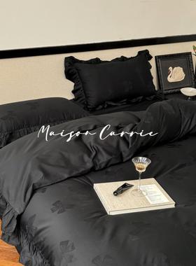 浪J1100S唯美纯漫玛丽法式全贡缎床上四件套复古色提花被套床棉单