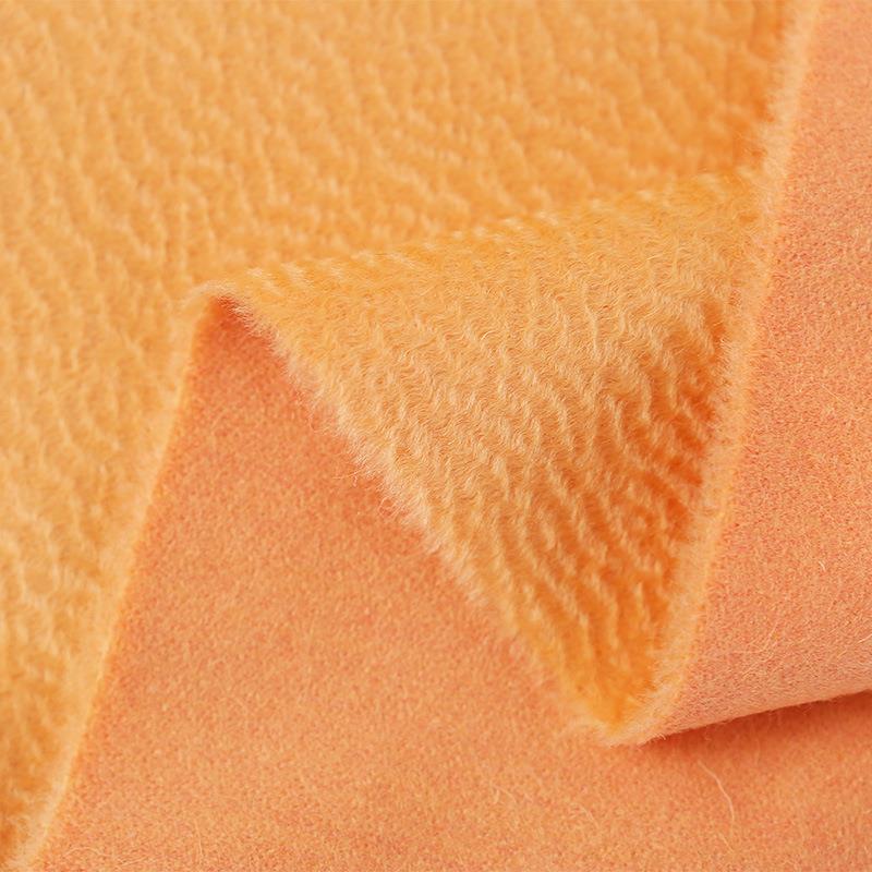 桑蚕羊绒水波纹单面呢丝TGG面料呢明牌色澳毛羊毛大衣料服装布白