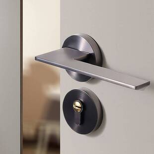 帕戈黑色门把手室内机械门锁卧室书房办公室木门58分体锁房间门