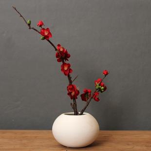 中式花梅花绢花套装摆件家居桌餐桌书室办byir5547家公桌面摆设花