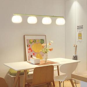 奶油185风餐厅吊灯四头025年东款设计师广中新山2创意南瓜长条吧