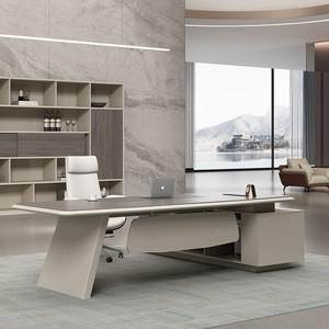 板办公桌简约现代大班台单老人总裁桌管经RC-001桌理椅组主合大气