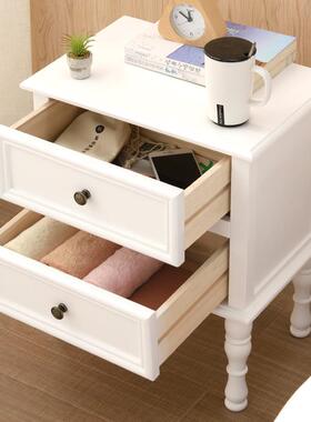 全实床头柜简约现代卧室迷你小型白色木3LK0988简5/4m0/45c易美式