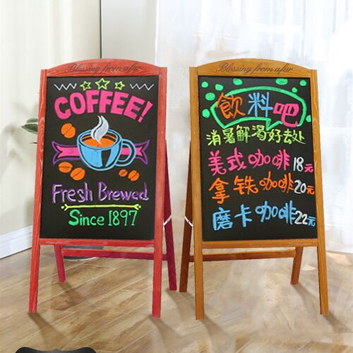 门口广告牌小黑板店铺摆摊用荧光板发光活动商用支架式立式展示牌