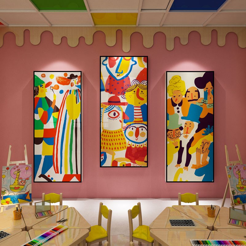 画室布置装饰美术教室墙贴素描班插画幼儿园文化建设环创主题材料图片