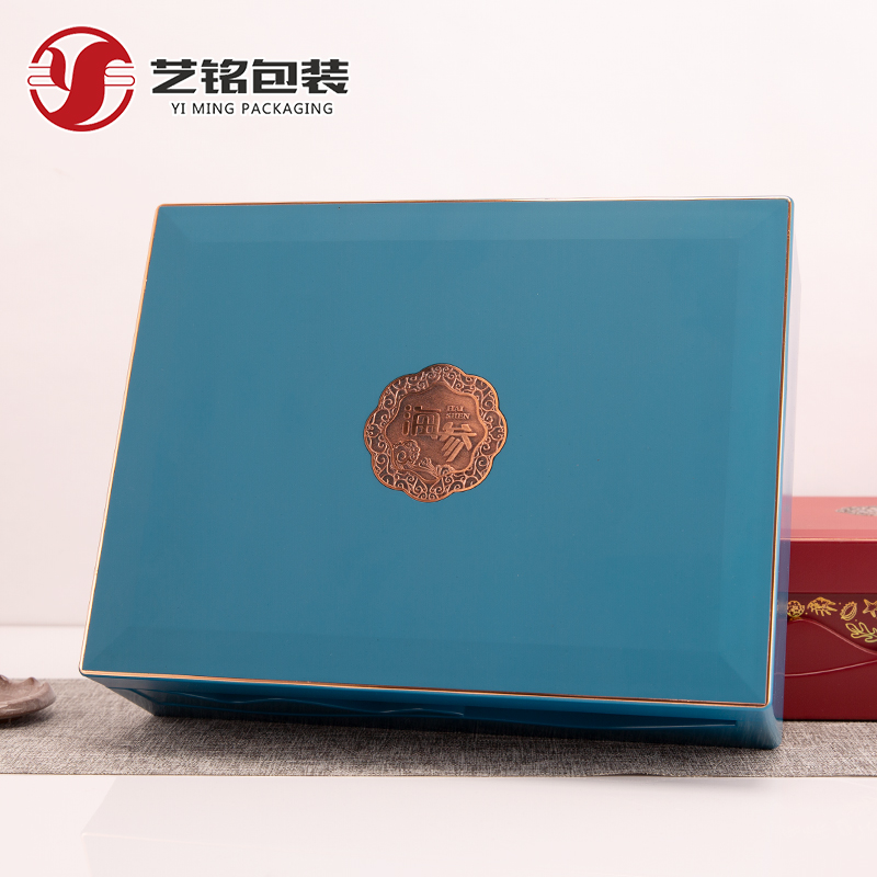 高档红色蓝色海参包装盒一斤装半斤装海参礼品盒海参礼盒木盒空盒