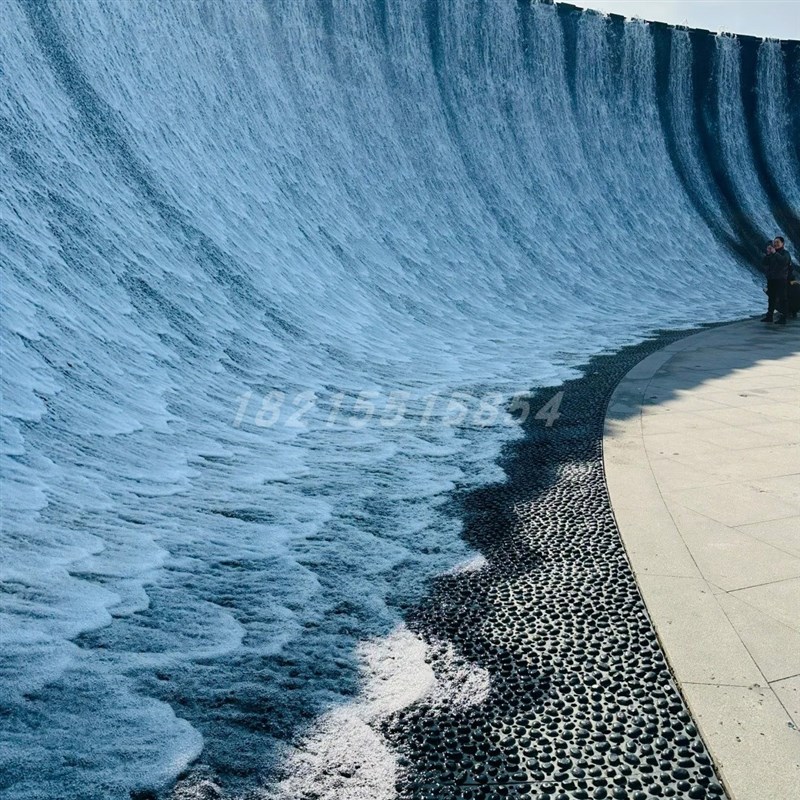 反重力瀑布流水生财景观流水摆件水幕墙水景商业美陈大型水景墙