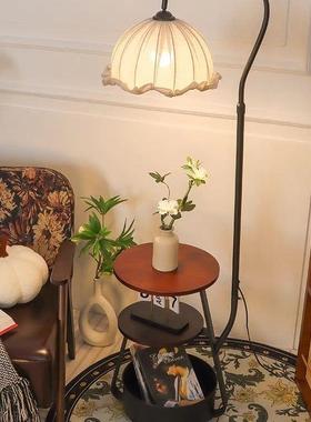 法客厅茶式HVM几复古氛台灯古风架落围地灯沙发卧室置物一体床头