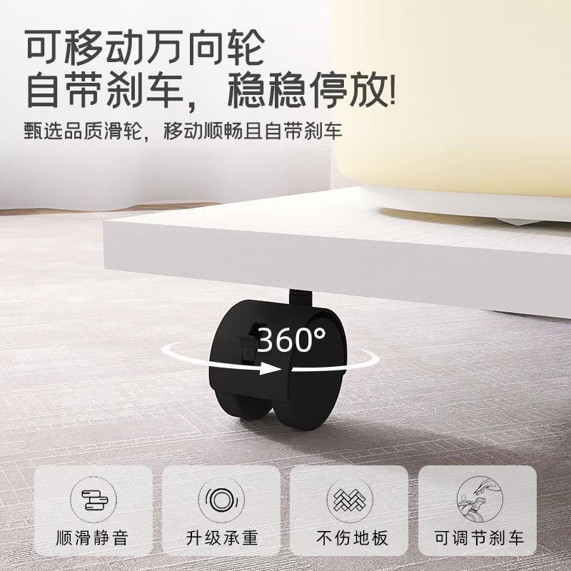 收纳带底座可移动整理箱置物板万向箱轮托架车刹木质落地YJO置物