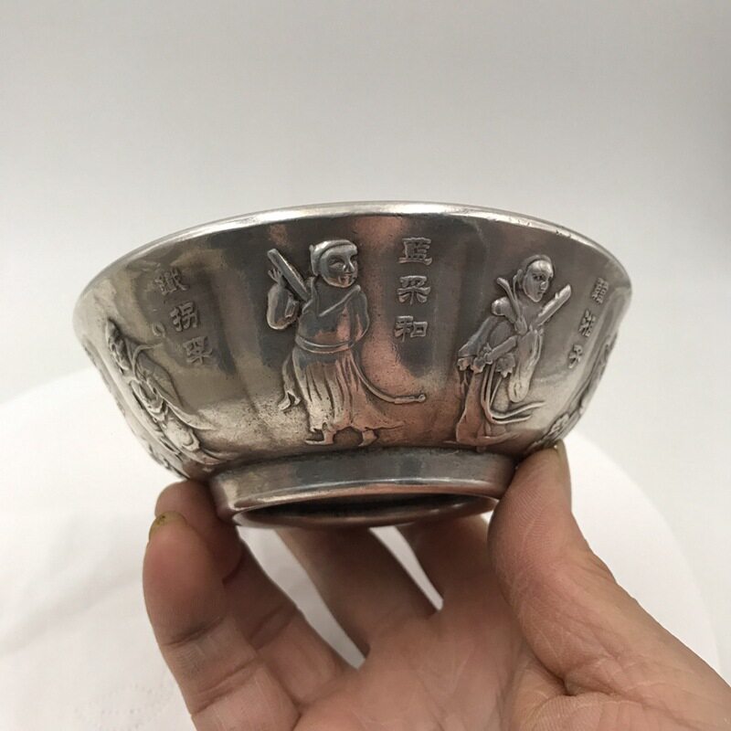 仿古大明宣德年制八圣碗家居装饰工艺品摆件铜碗
