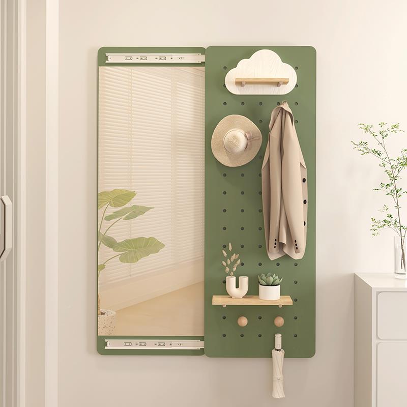 9猫不卷玄关衣镜洞形洞板镜子推拉镜挂墙隐藏穿C全身镜隐可遮6032