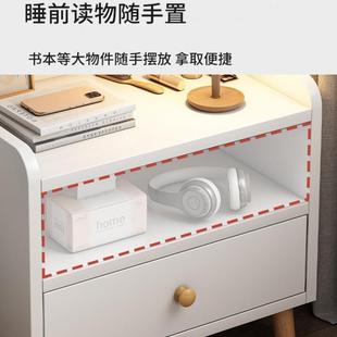 头柜简约床现代实木腿储柜小型物1简家易卧室用2025新款床头置物