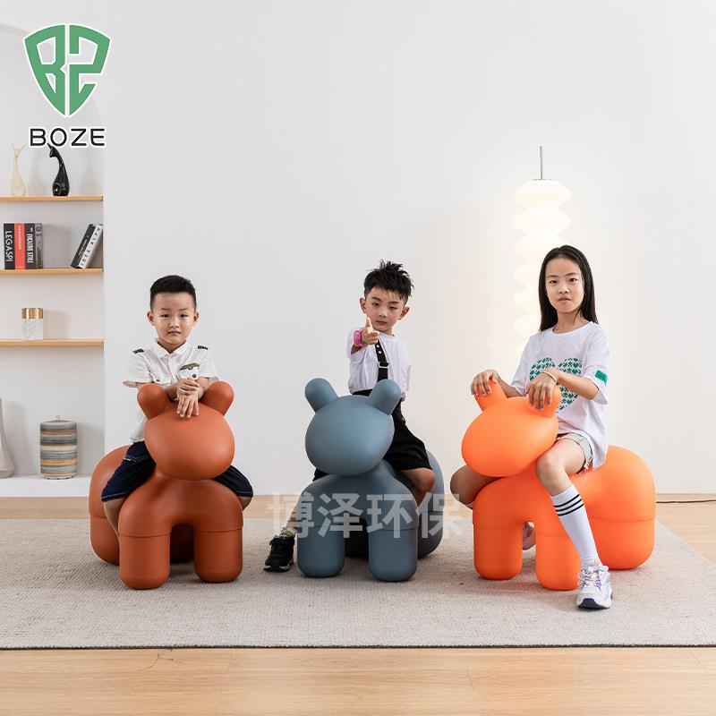 户外童椅儿童小马椅子创意动物坐凳趣动卡通物家塑料小马椅儿童座