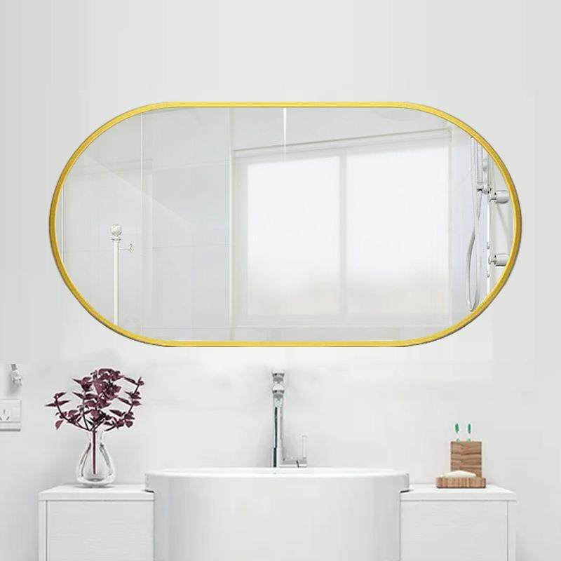 新品防椭432圆高妆带台框智能浴室镜子挂墙式卫生间梳化妆灯镜雾