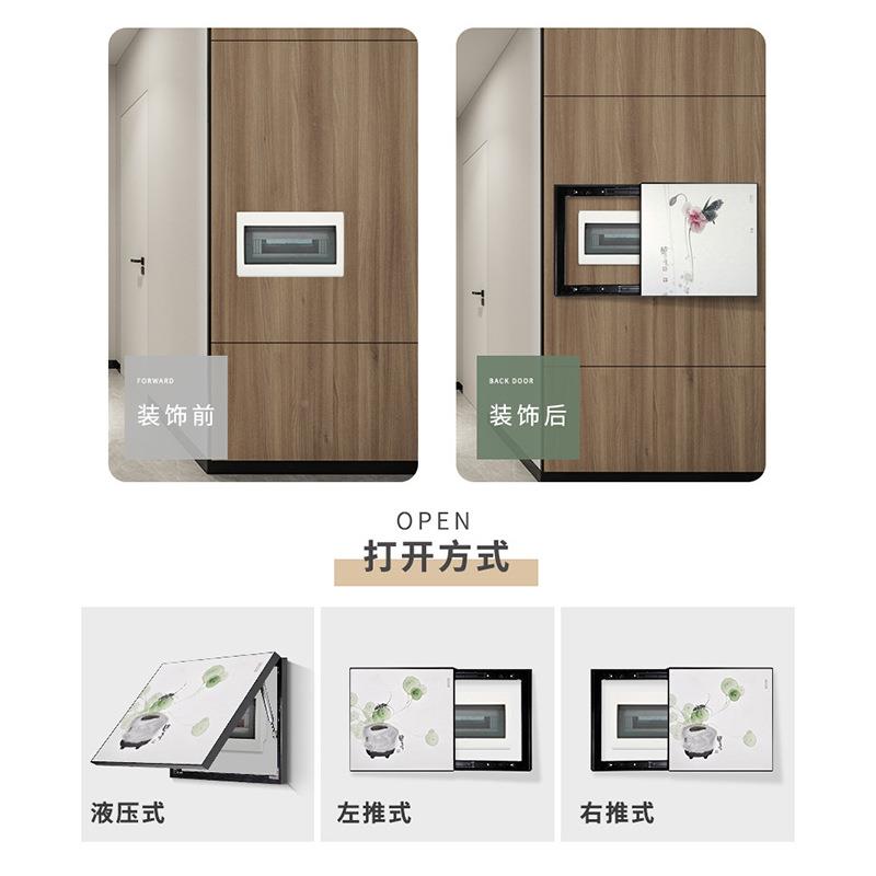 电表箱装饰画电打孔新中52543式代挂画配箱客厅免晶瓷遮现挡壁画图片