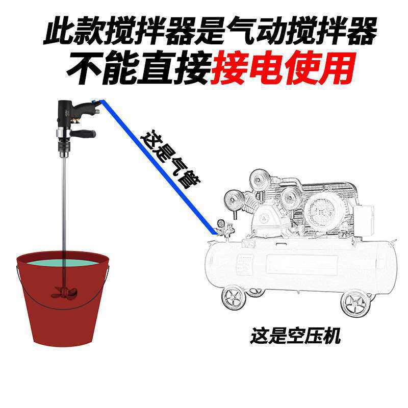 手提式气动搅拌器可调速小型气钻手持式气动搅拌机涂料油漆液体