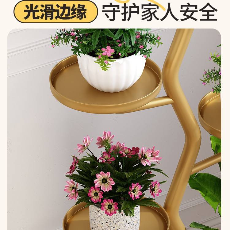 花架客厅落地式阳台置物架2025新款可移动铁艺多层植物摆放花盆架