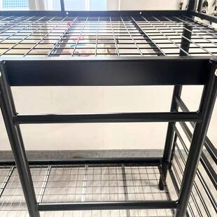 跨境厂家上下铺铁艺双人床学校民宿加高防护栏简约工地铁架上下床