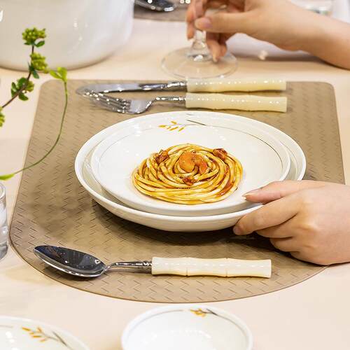 釉下彩泡家陶瓷碗餐极简秋序送具极简风碗碟套装碗碟用盘面碗汤碗