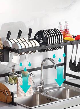 厨置物架方房管台面沥碗盘收纳多功SY方管水能碗碟水池收纳架水槽
