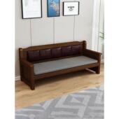 新中式 沙发长椅实小户ARI型全木人沙抽屉客厅冬夏储物靠背三位长