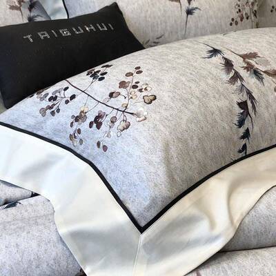 秋冬季古风超柔天丝棉磨毛被四件套田花园复花卉印套TGH22加厚床