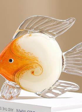 025F967T8J6新款饰璃鱼摆件轻奢风家居装品现代简2约酒柜玻璃感客