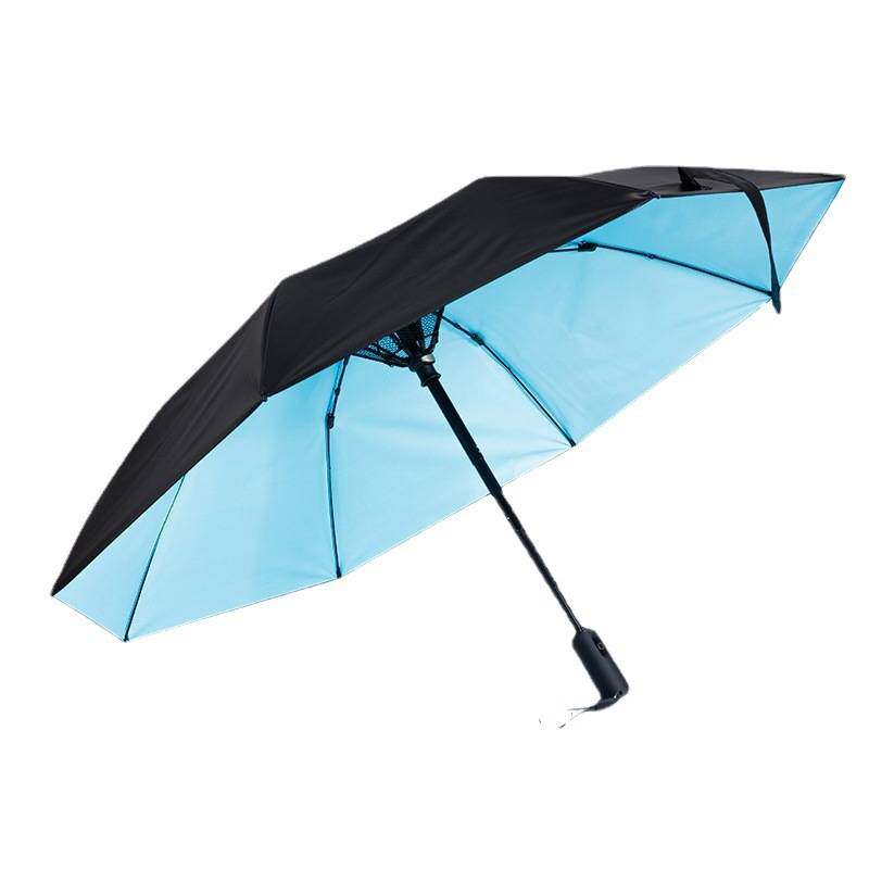 三折充电式风扇伞男生炫酷雨伞折叠遮阳伞晴雨伞创意个性防晒伞
