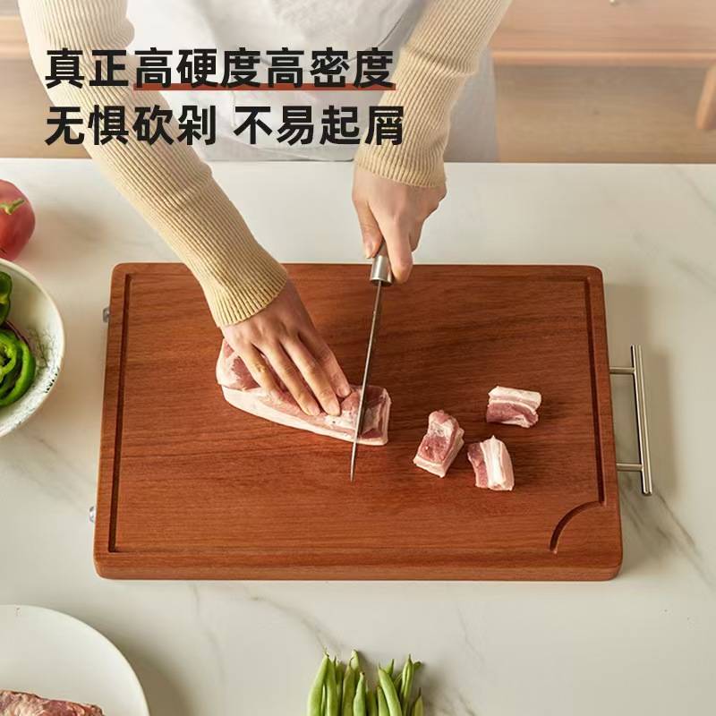 乌檀木砧板双面可用切菜板家用厨房切肉切水果加厚实木案板面板