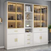 玻地璃门书柜柜家靠墙用GEN落组合书架收纳储物展示柜文件柜