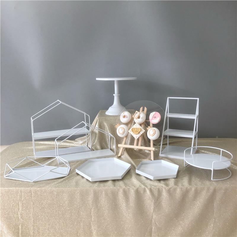 白色铁艺甜茶品台摆展示蛋糕托盘欧式下午茶架点心EPP架冷餐歇件