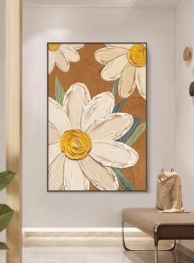 纯手绘现代简约客厅关装饰LDD画向日葵理画墙壁抽象画艺术肌玄挂