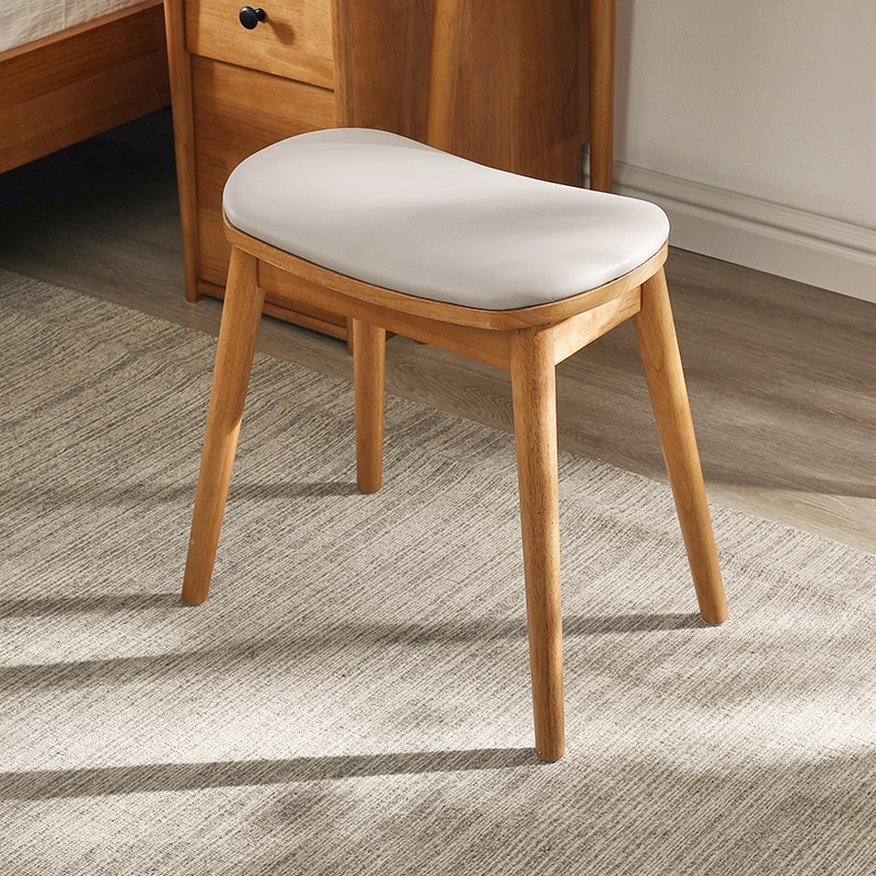 现代简约实木梳妆凳卧室软包凳子梳妆台化妆凳家用网W红椅餐椅板