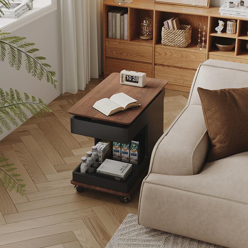 IFJE 带轮小推车沙p发茶几临时办公休闲小桌子中古可移动升降边柜