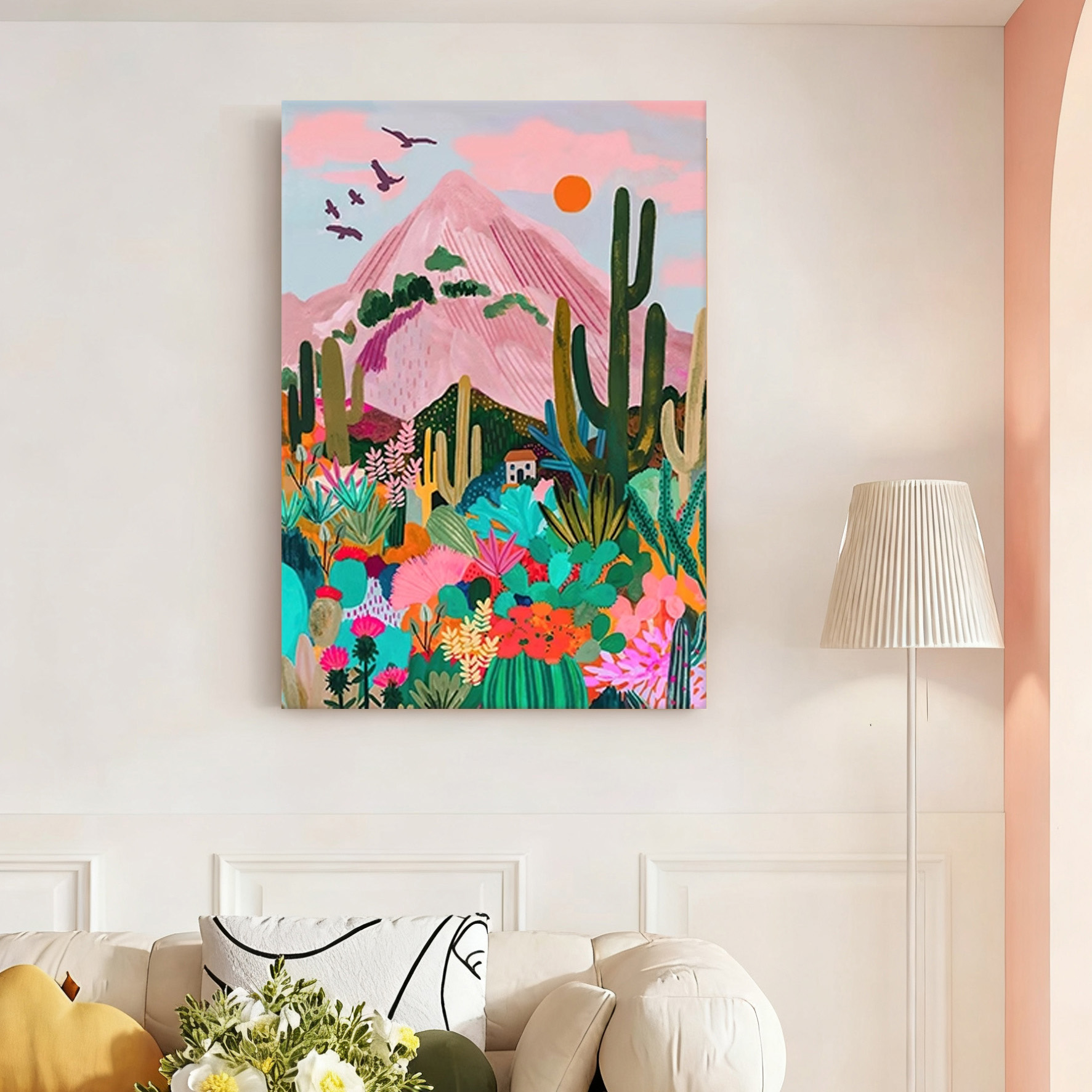 多巴胺艺术风景走廊床头挂画沙发