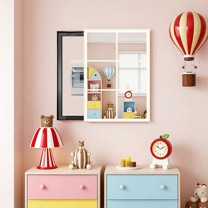 多巴胺电表箱滑轨遮挡装饰镜画房间背景墙客厅餐电闸开关盒挂画