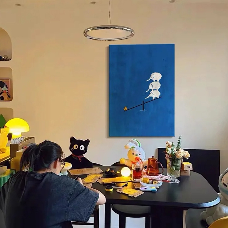 法式奶油风高级感客厅装饰画餐厅