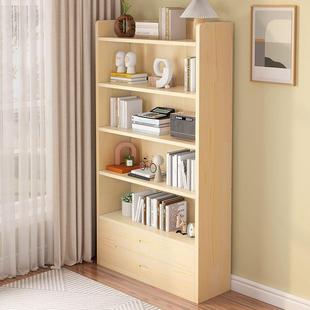新物款实WIE木书架置架客厅多层落地柜储书物卧室柜学生多功能收