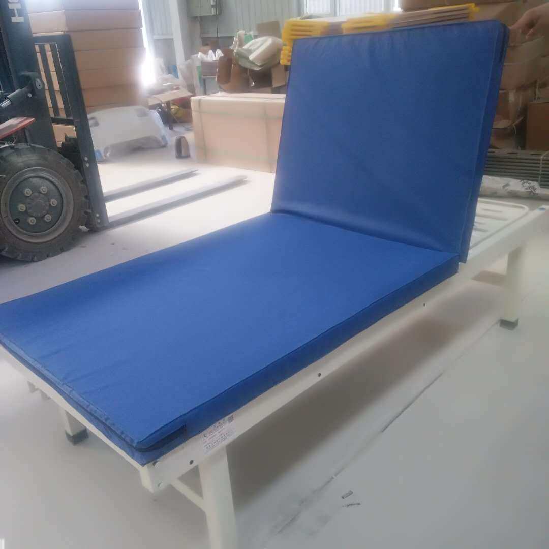 单摇带便孔蓝色床垫 折叠可拆洗床垫 护理床配件透气护理海绵床垫