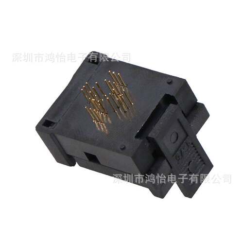 QFN24-0.5间距翻盖式弹片老化座尺寸4*4mm编程烧录座芯片夹具直销