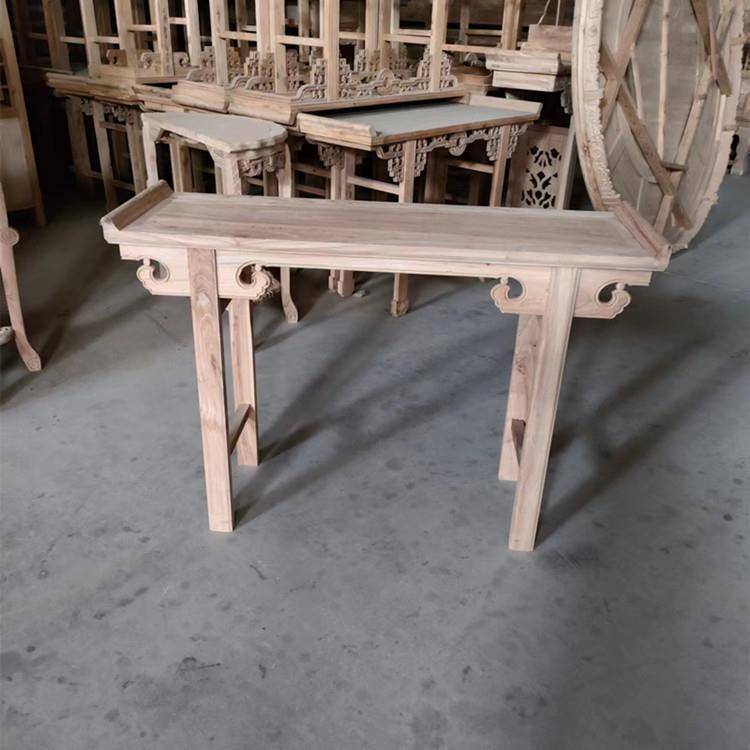 条案条几北方老榆木白茬实木中式佛台供桌白胚财神桌香案白坯