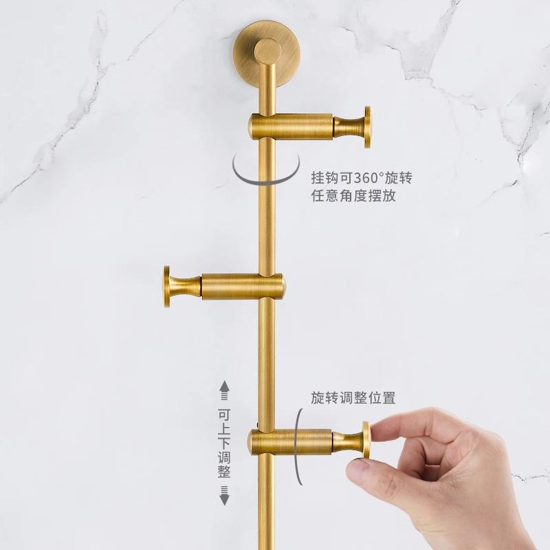 奢全铜挂衣架墙轻壁挂衣FHH帽意架个性创衣服挂钩免打孔卧室挂上