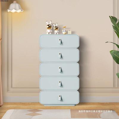 全实木斗柜奶油风NZB卧室五斗柜超收纤皮客厅纳柜免安装四柜斗抽