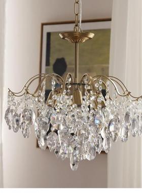 帽法式浪水客988厅吊灯美式晶复古卧室漫餐厅客厅衣间灯简约轻具