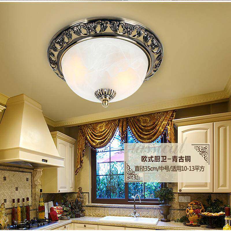 浪漫欧式吸顶灯温卧灯圆形馨阳玄关灯台LED室房间灯过92220道吸顶