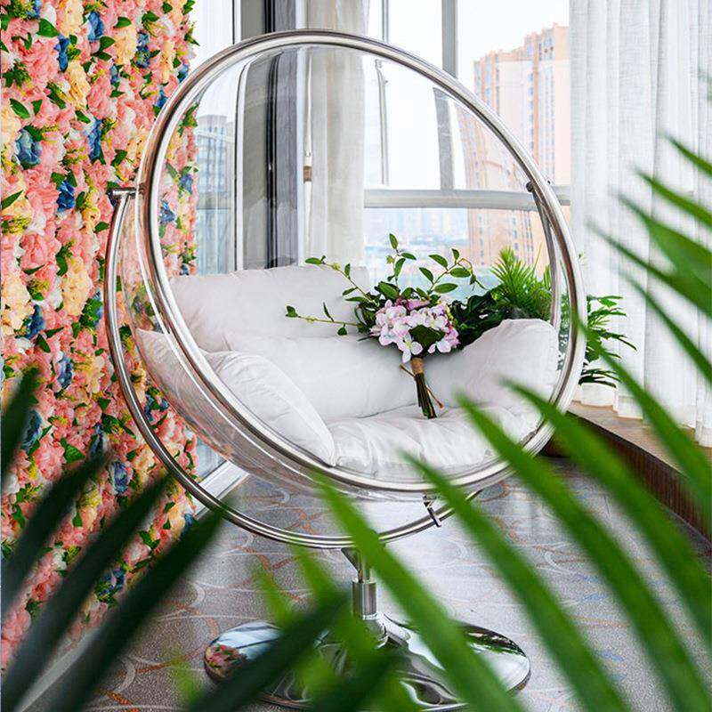 户外秋千透明网玻球吊椅篮圆红形悬挂璃02式鸟巢吊家用室内泡泡椅